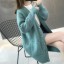 Dámský dlouhý pletený svetr s knoflíky 7