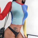 Dámsky farebný crop top A885 1