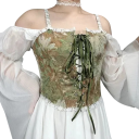 Dámský korzet Ramínka Šněrování vepředu Výstřih do O Mašlička Květinový design Polyester Elegantní spodní prádlo 2