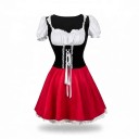 Dámský kostým Červená Karkulka Šaty se šněrováním a krajkou Pelerína s kapucí Polyester a elastan Červená s černou a bílou Na karneval 6