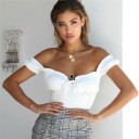 Dámský nařasený crop top B133 3