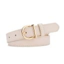 Dámský pásek z PU kůže 105 x 2,3 cm Elegantní opasek s kovovou přezkou Stylový úzký pásek k šatům Kalhotám Sukni Denní i společenské 3