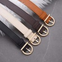 Dámský pásek z PU kůže 105 x 2,3 cm Elegantní opasek s kovovou přezkou Stylový úzký pásek k šatům Kalhotám Sukni Denní i společenské nošení 2