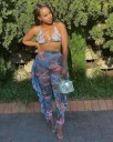 Dámsky plážový crop top a nohavice P443 2
