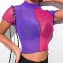 Dámsky priesvitný crop top farebný 1