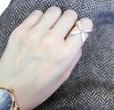Dámsky prsteň Nastaviteľná veľkosť Otvorený krížový kvetinový motív Minimalistický jemný elegantný prstýnek šperk pre každodenné nosenie 4