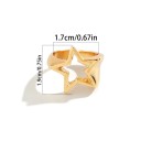 Dámsky prstienok 1,9 x 1,7 cm Nastaviteľná veľkosť Dutá hviezda Zinková zliatina Štýlový módny šperk Elegantný prsten pre každodenné 4