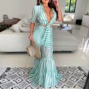 Dámský pruhovaný crop top a sukně B932 3 Dámský pruhovaný crop top a sukně B932 3