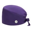 Dámský šátek jednobarevný s knoflíkem rychleschnoucí univerzální velikost polyester spandex fialový pro zdravotnictví práci 17