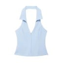 Dámský set halenkový top a kraťasová sukně Elegantní střih z polyesteru Límeček s véčkovým výstřihem Zapínání na zip Volný čas i společenské příležitosti 3