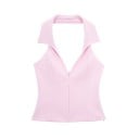 Dámský set halenkový top a kraťasová sukně Elegantní střih z polyesteru Límeček s véčkovým výstřihem Zapínání na zip Volný čas i společenské příležitosti 4