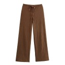 Dámský set vesta a kalhoty Vesta na knoflíky s výstřihem do V Široké kalhoty se stahovací šňůrkou Polyester Dvoudílný komplet na nošení 6