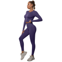 Dámský sportovní set legíny a triko s dlouhým rukávem Vysoký pas Bezešvý strečový materiál Elastan a nylon Na fitness jógu i běhání 7