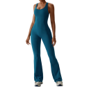 Dámsky športový overal Ramienka s voľnými chrbtom a dlhé nohavice Jednofarebný fitness overal z nylonu a spandexu 9