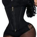 Dámský stahovací korzet Jednobarevný Zapínání vpředu na háčky a zip Nylon Latex Tvarující pas Elegantní prádlo 2