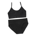 Dámský žebrovaný set spodního prádla bralette podprsenka bez kostic s tenkými ramínky a kalhotky klasického střihu s nízkým pasem 6