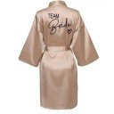 Dámsky župan team bride Hodvábne jemný saténový župan s nápisom pre družičky Zaväzovanie v páse na šnúrku Ľahký polyester pre svadobné prípravy 5