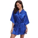 Dámský župan z imitace hedvábí Lehký elegantní župan se zavazováním v pase na tkaničku Jemný polyester pro pohodlné domácí nošení a relaxaci 9