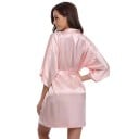 Dámský župan z imitace hedvábí Lehký elegantní župan se zavazováním v pase na tkaničku Jemný polyester pro pohodlné domácí nošení 3