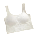 Damsportbehå med breda axelremmar och ribbat mönster universell storlek bomull för fitness träning och vardagsbruk 1