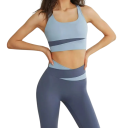 Damsportset Leggings och sportbh Enfärgat fitnessset i nylon och spandex 2