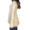 Damsvett med V-ringning Halvknäppning med knappar Lång ärm Enfärgad elegant topp Olika färger Polyester Bomull 3