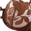 Damunderställsset med halvgenomskinlig bh med bygel och broderade blommor samt stringtrosor med blommig applikation och justerbara sidor 9