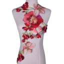 Dantelă brodată cu flori 36 x 56 cm Amestec de poliester și bumbac material dantelat decorativ pentru decorarea rochiilor, articolelor 7