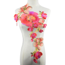 Dantelă brodată cu flori 36 x 56 cm Amestec de poliester și bumbac material dantelat decorativ pentru decorarea rochiilor, articolelor 1