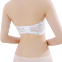 Δαντελένια bralette σουτιέν χωρίς τιράντες για γυναίκες σε λευκό χρώμα Универсальный размер για περιφέρεια στήθους 56 έως 90 εκ. Από νάιλον 10