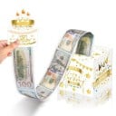 Darčeková krabička na peniaze s vysúvacím prekvapením, rozmer 13 × 13 × 11 cm + tortová dekorácia 10 cm, na bankovky aj priania 2