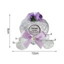 Darčeková krabička v tvare koča 12 × 8 cm kovová dekoratívna biela krabička na drobnosti sladkosti a svadobné balenie 5