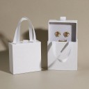 Dárková krabička na šperky s uchy ve stylu taštičky, prezentační box s víkem a vnitřní vložkou pro náušnice a prsteny 11