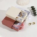 Dárková krabička na šperky s uchy ve stylu taštičky, prezentační box s víkem a vnitřní vložkou pro náušnice a prsteny 14