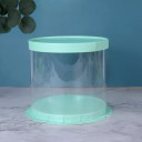 Dárková krabička válcová skládací 16 × 18 cm plastová s víkem barevné balení na dort cukroví dárky průhledná dóza 2