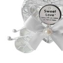 Dárková krabička ve tvaru kočáru 12 × 8 cm kovová dekorativní bílá krabička na drobnosti sladkosti a svatební balení 7