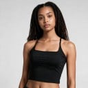 Débardeur de sport pour femmes avec bonnets intégrés et décolleté carré avec dos en racerback en coupe allongée pour le pilates 8