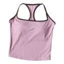 Débardeur de sport pour femmes avec bonnets intégrés et décolleté carré avec dos en racerback en coupe allongée pour le pilates 9