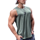 Débardeur de sport pour homme Unicolore Col rond Polyester à séchage rapide Matériau fonctionnel léger Pour l'entraînement et la course 11