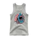 Débardeur en coton pour enfants avec impression de requin T-shirt uni sans manches avec col rond Top d'été pour garçons et filles Confortable différentes couleurs 6