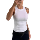 Débardeur en coton pour femmes à larges bretelles, décolleté rond, top uni confortable en coton naturel pour un usage quotidien 5