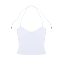 Débardeur Femme Uni Bretelles Fines Col Rond Décolleté en O Crop Top Matière Nylon Spandex Top d'Été Moderne 8