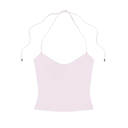 Débardeur Femme Uni Bretelles Fines Col Rond Décolleté en O Crop Top Matière Nylon Spandex Top d'Été Moderne 10