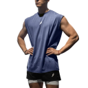 Débardeur fonctionnel pour homme en matériau sportif en polyester Col rond Unicolore Coupe légère Pour l'entraînement et les loisirs 6