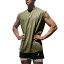 Débardeur fonctionnel pour homme en matériau sportif en polyester Col rond Unicolore Coupe légère Pour l'entraînement et les loisirs 7