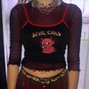 Débardeur mini femme avec impression de diable 4