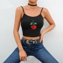 Débardeur noir pour femme avec rose 2