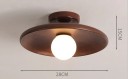 Deckenleuchte mit Holzgehäuse und kugelförmigem PVC-Schirm, Fassung G9, in brauner Farbe, Durchmesser 28 cm und Höhe 15 cm, für das Wohnzimmer 2