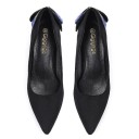 Décolleté in suede con fiocco J1761 13