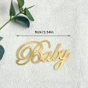 Decoração de bolo com o texto Baby 9 cm 2